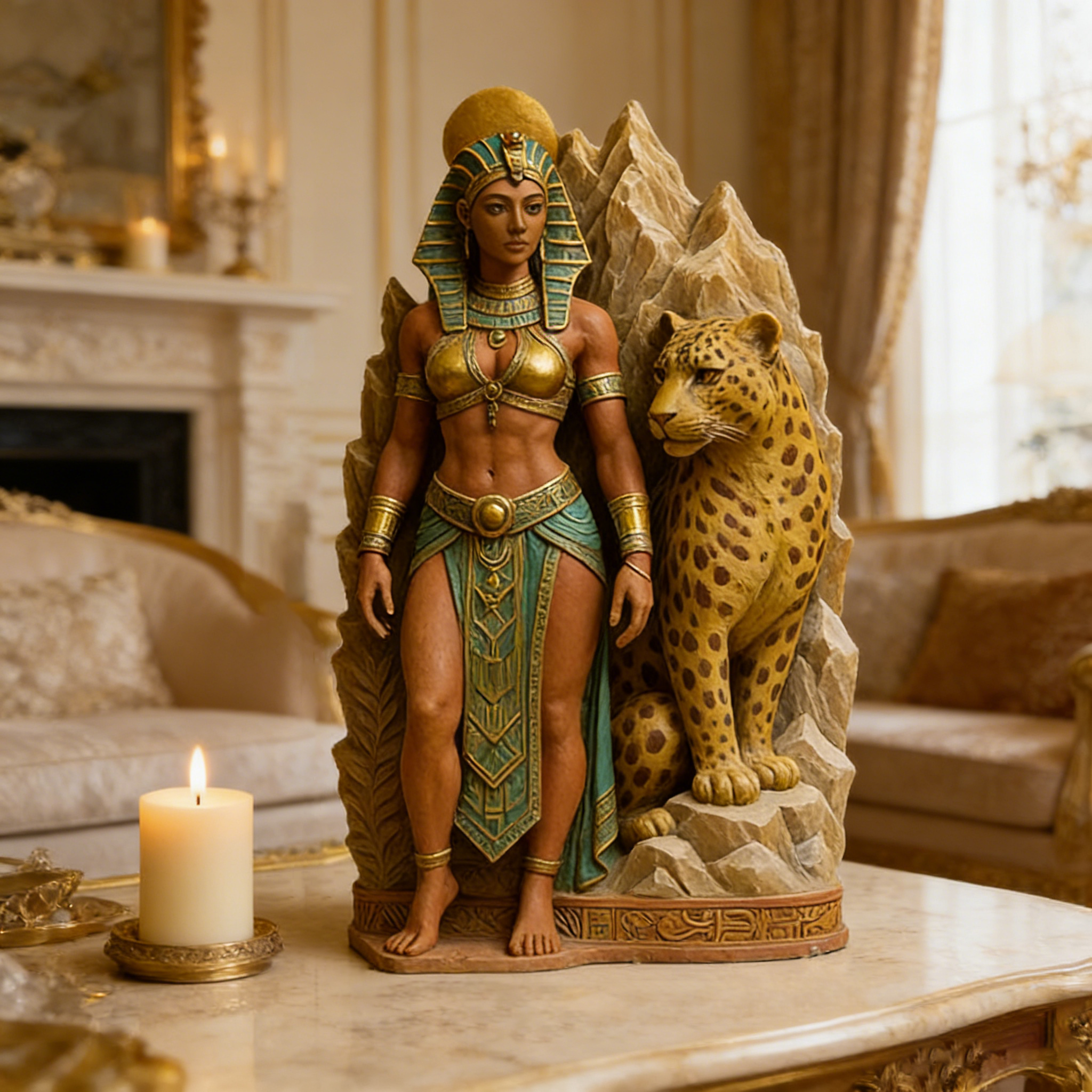 Art Craft Show - Leopard Resin Mold Reusable Egyptian Candle