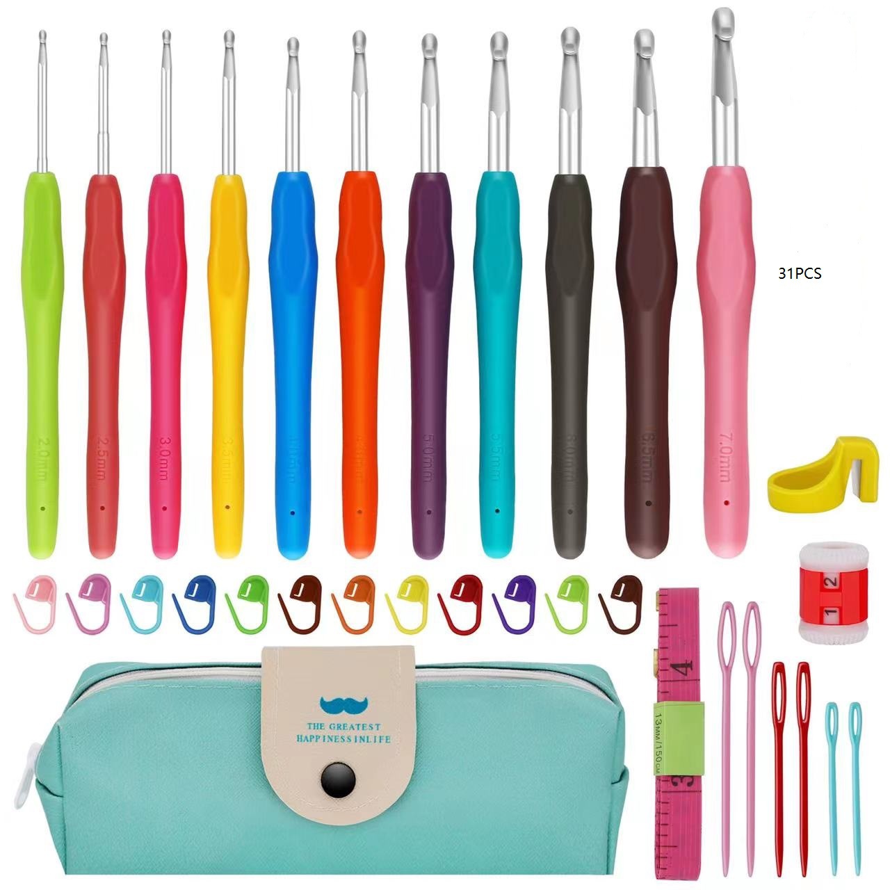 Crochet Hook Set - MIUSIE Colorful Crochet Hooks Set Ergonomic