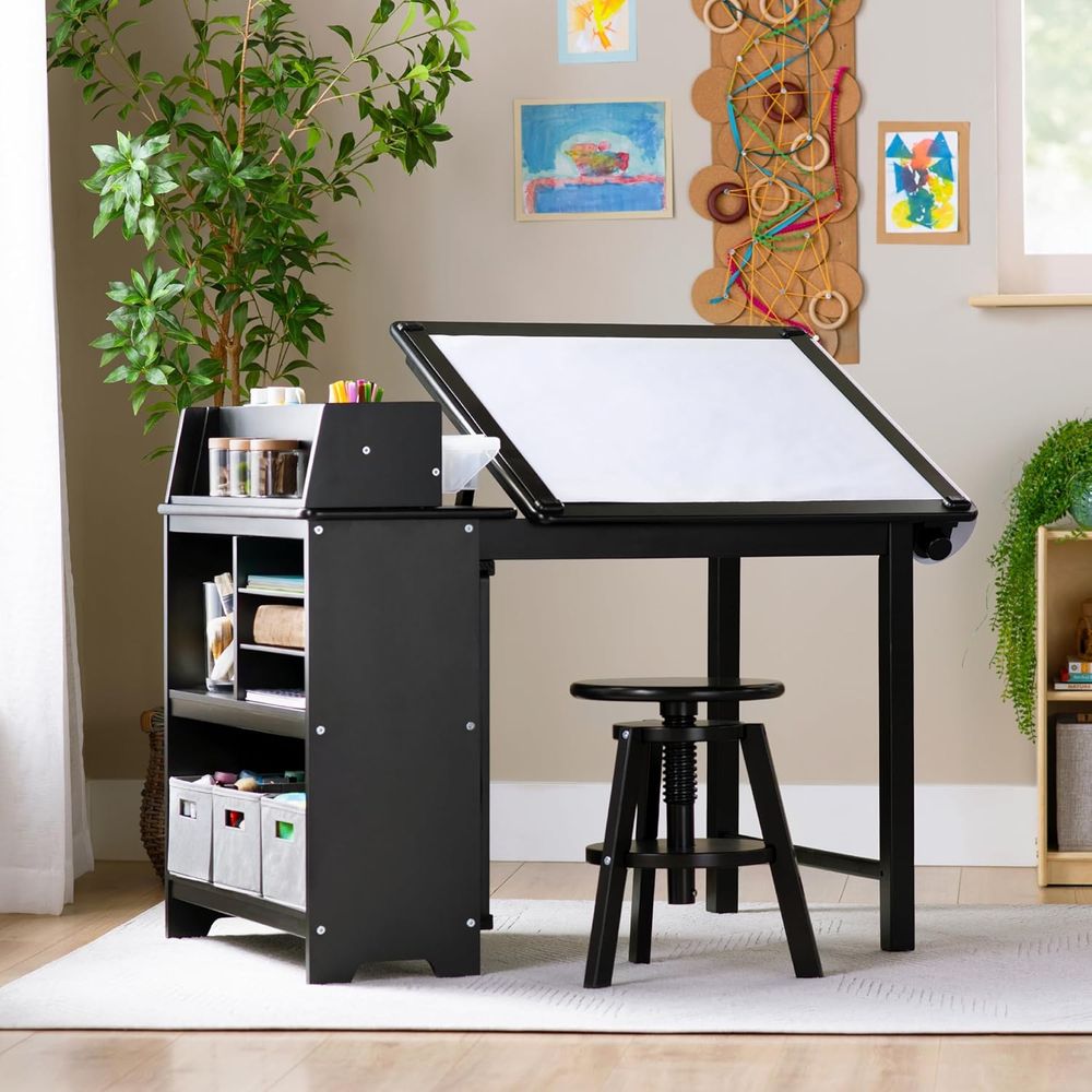 Art & Craft On Wild Animals For Preschoolers - 3-in-1 Children's Art Table and Stool