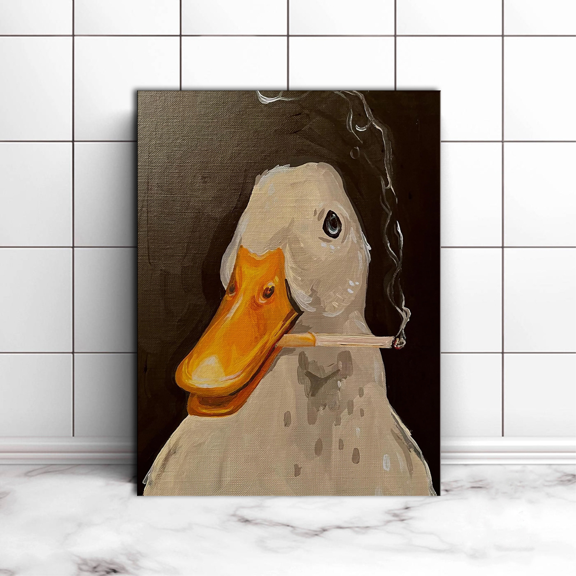 Art Craft Duck - Duck Fun Illustration Canvas Wall Art