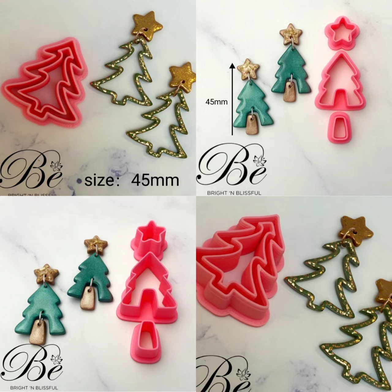 Polymer Clay Set - Clay Cutter Shape Christmas Tree Set