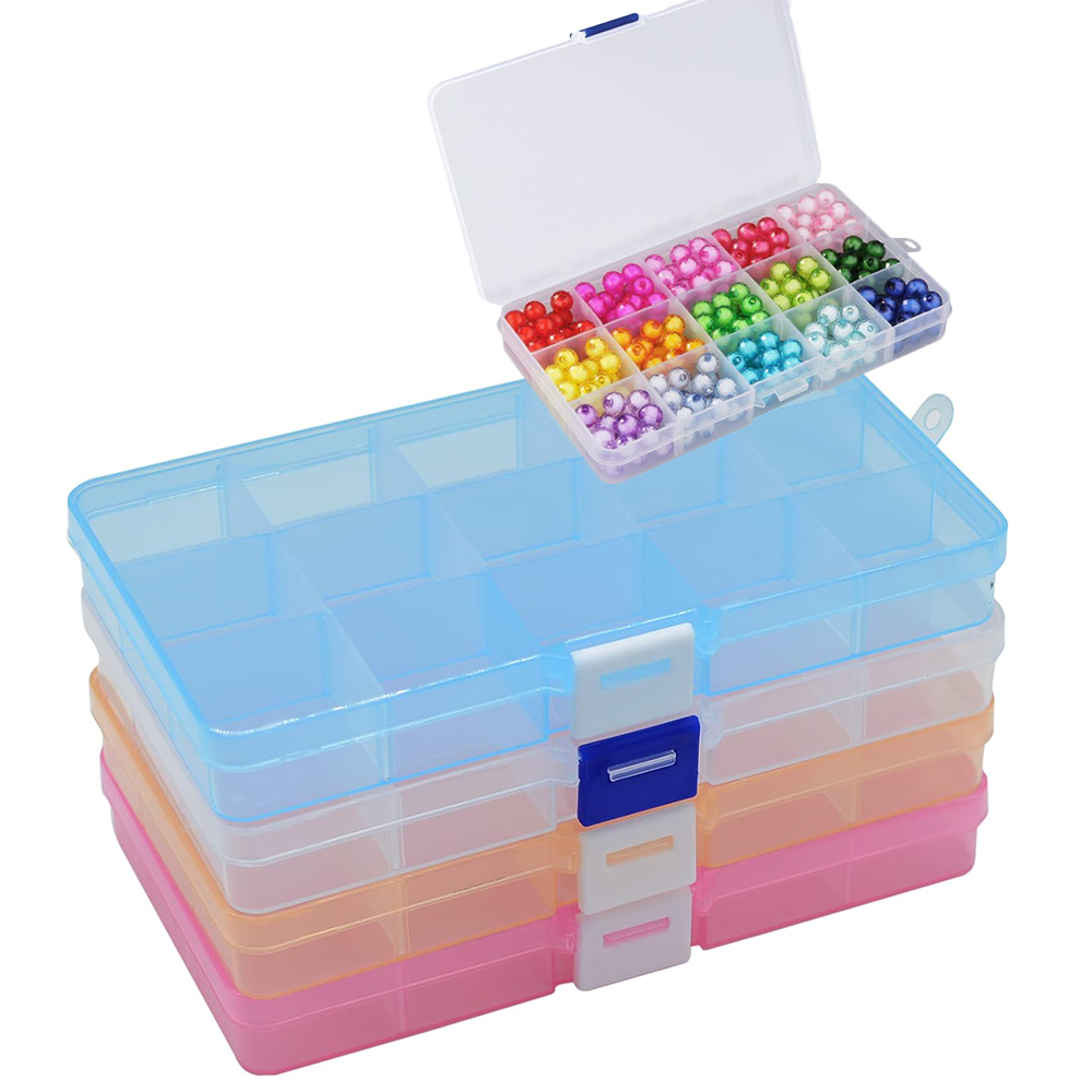 Art Craft Display - Plastic Transparent Jewelry Storage Box 15-Grids
