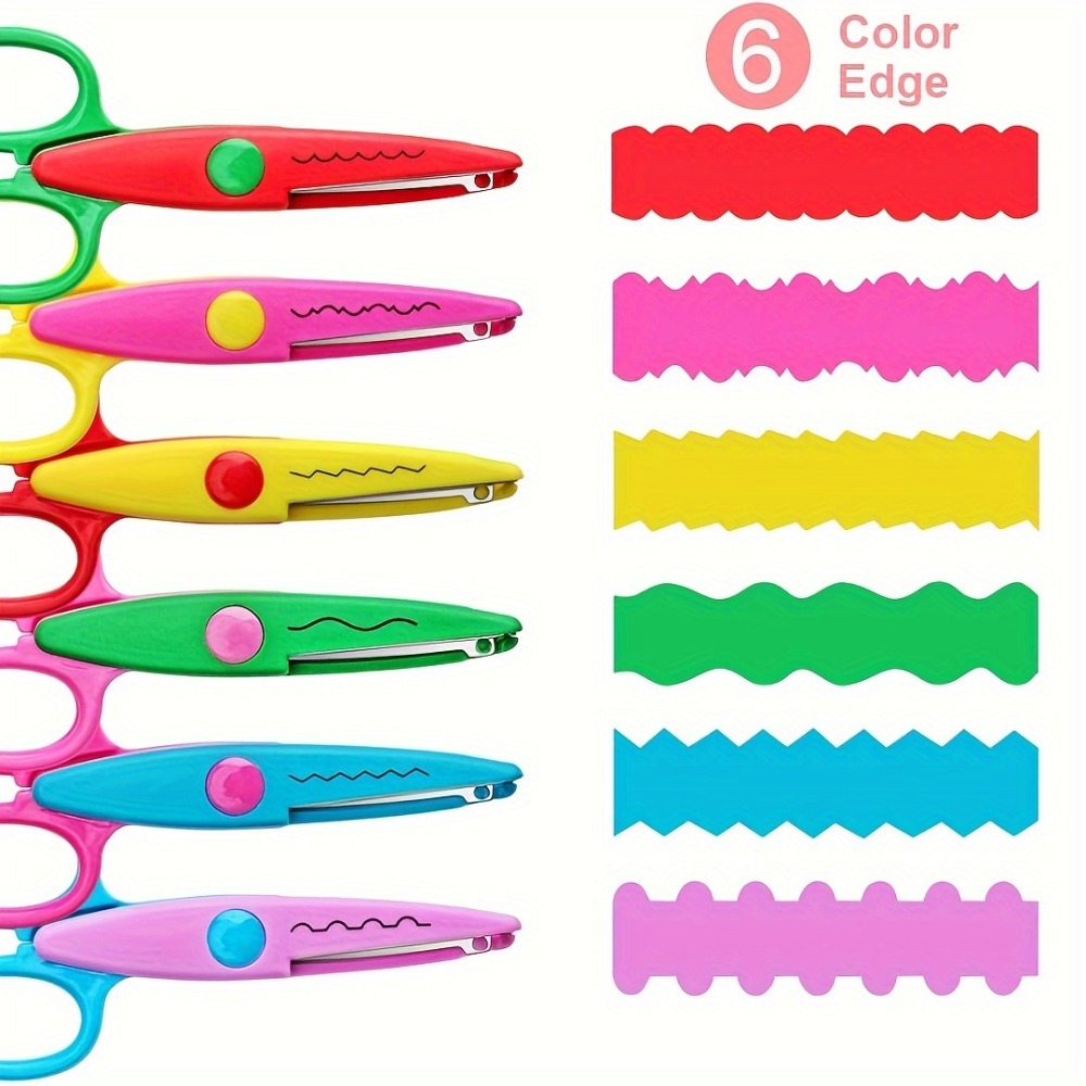 Art Craft 6 Year Old - 6Pcs/Set Decorative Wavy Scissors - PP