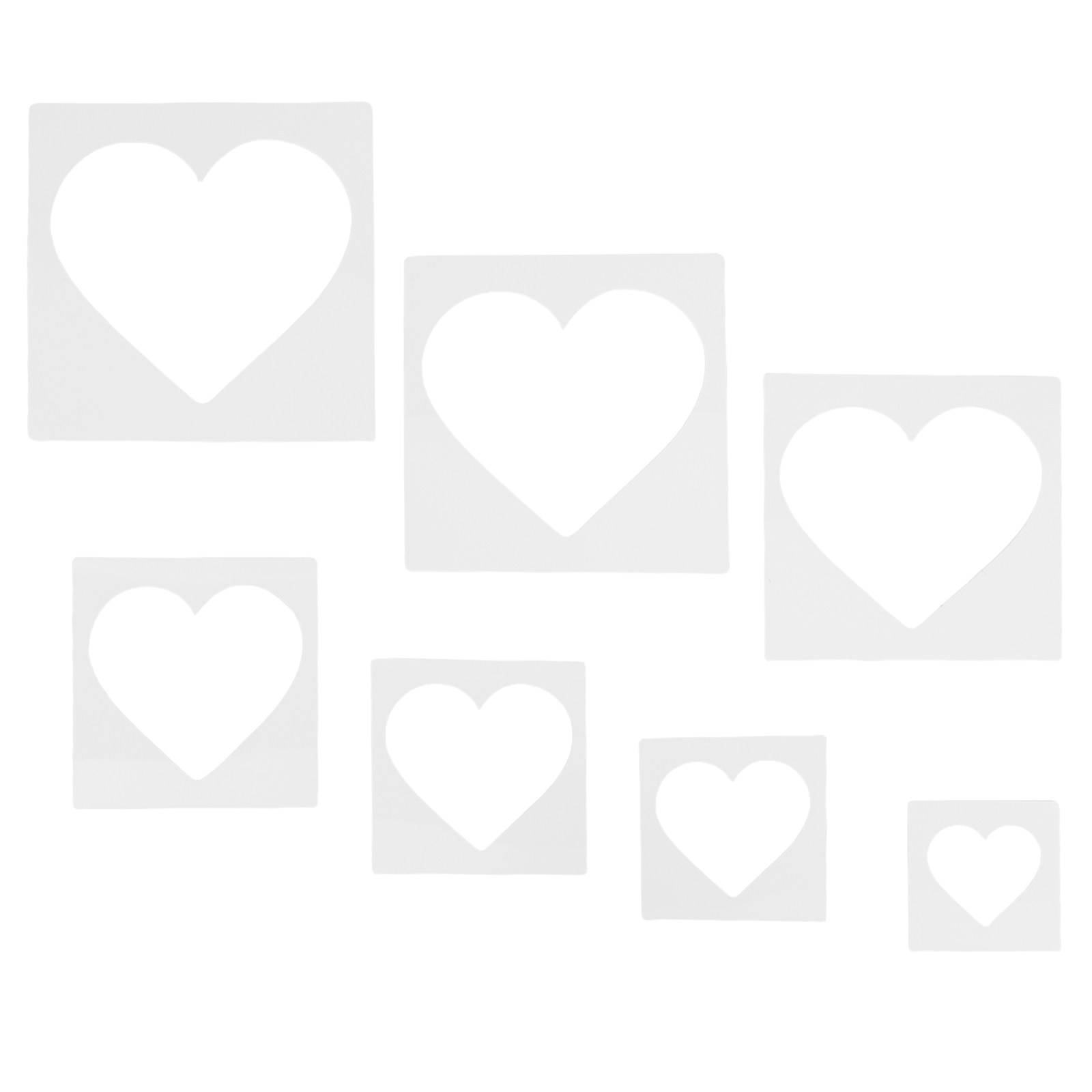 Art Craft Mother'S Day - 7Pcs DIY Stencils Heart Templates Reusable