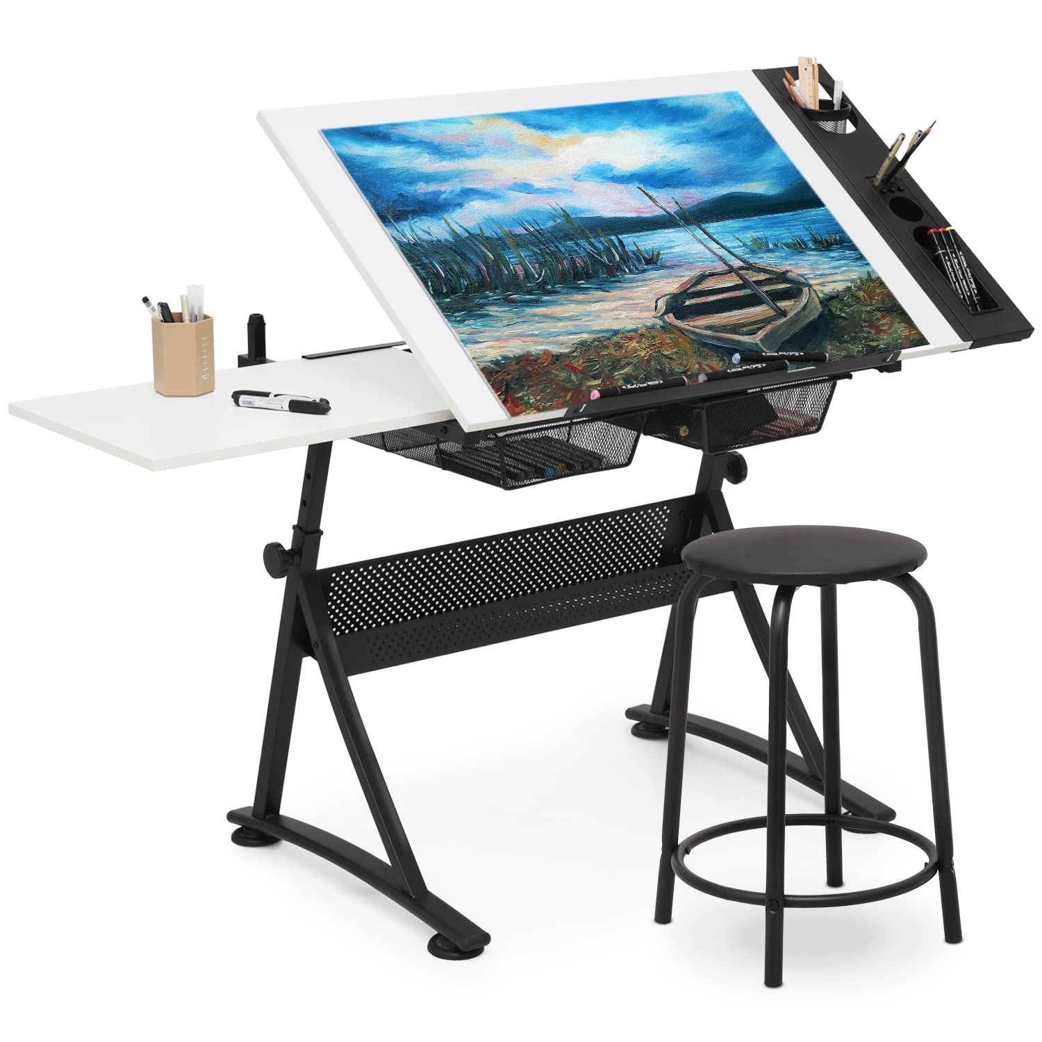 Art & Craft On Wild Animals For Preschoolers - Adjustable Drafting Desk with Tiltable Top