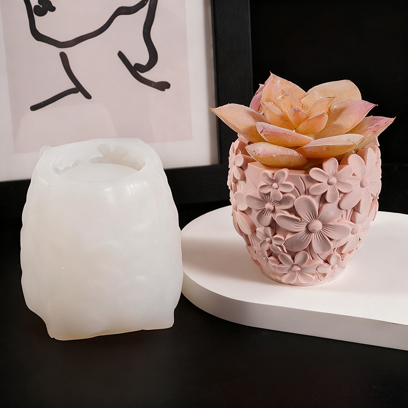 Art Craft Show - Embossed Flower Mold Embossed Silicone Plaster