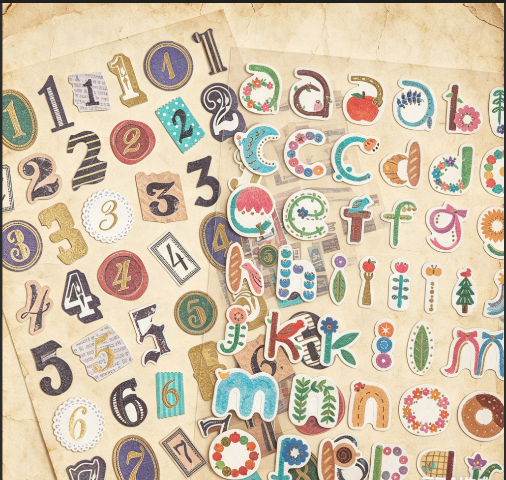 Art Craft 6 Year Old - 6 Sheets Fashion Letter Number Stickers