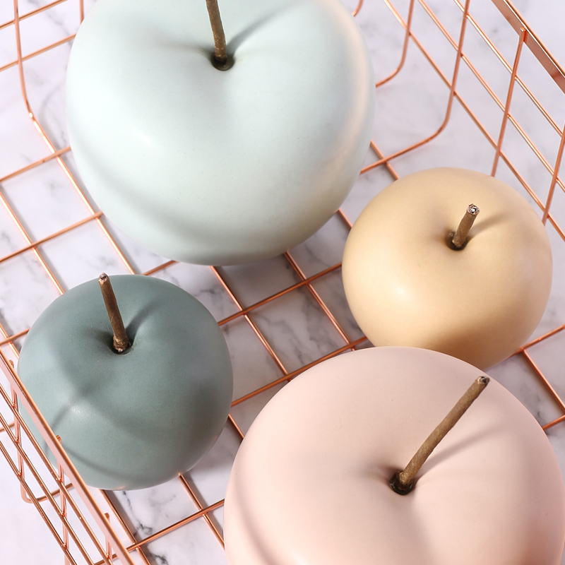 Art Craft Ideas For Christmas - Miniature Ceramic Apple Ornaments Fruit Figurines