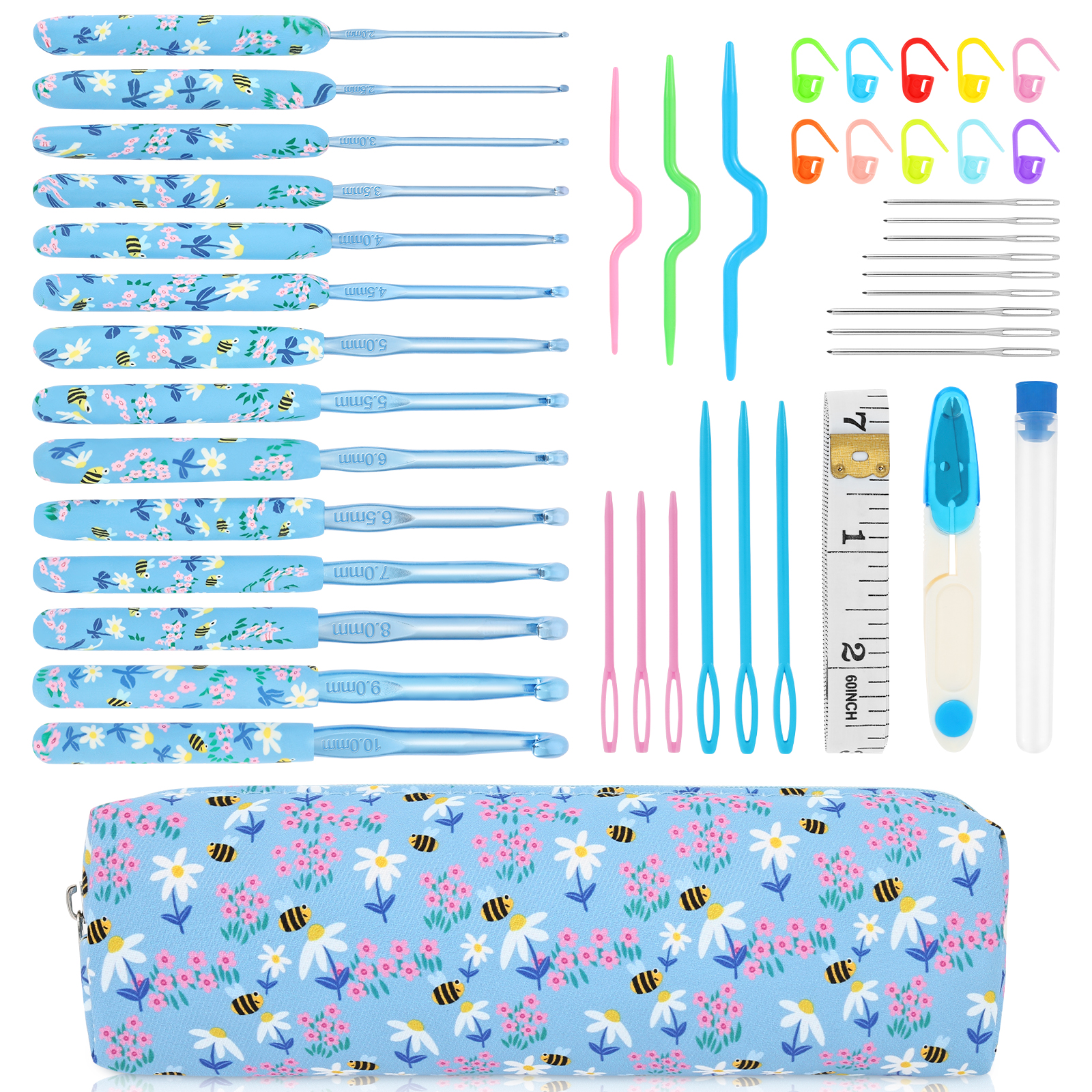 Crochet Hook Set - Colorful Crochet Hooks Set Ergonomic Yarn