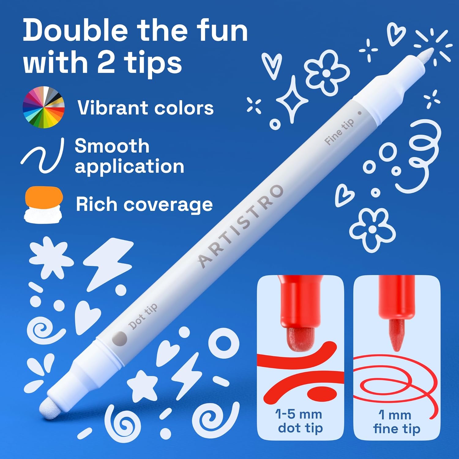 24 Dual-Tip Acrylic Paint Mark - Art Craft Ideas For Kids 评论和价格