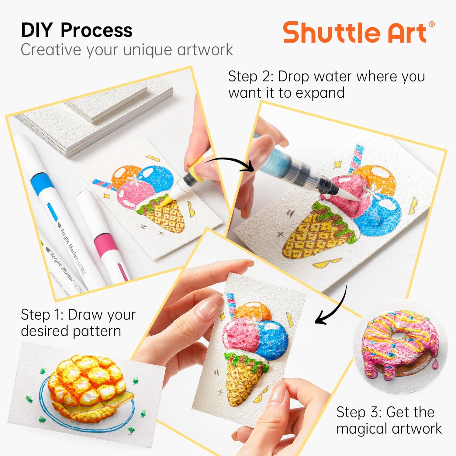 3D Puffy Foam Texture Painting - Art Craft Paper 评论和价格