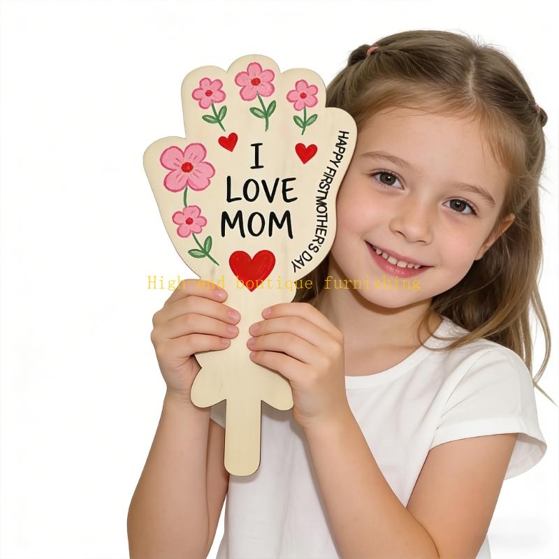 L9NB Wooden Hand Painted Flowe - Art Craft Mother'S Day 评论和价格