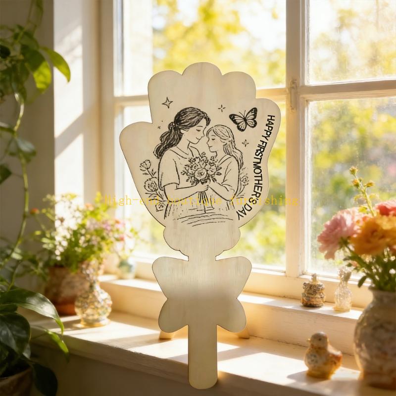 L9NB Wooden Hand Painted Flowe - Art Craft Mother'S Day 评论和价格