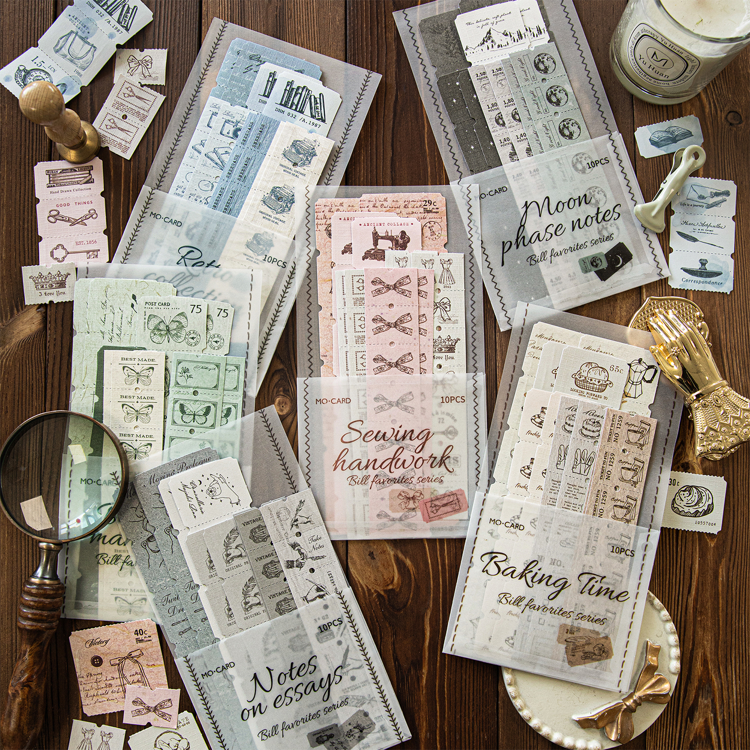 10pcs Retro Label Strip Sticke - Art Craft 6 Year Old 评论和价格