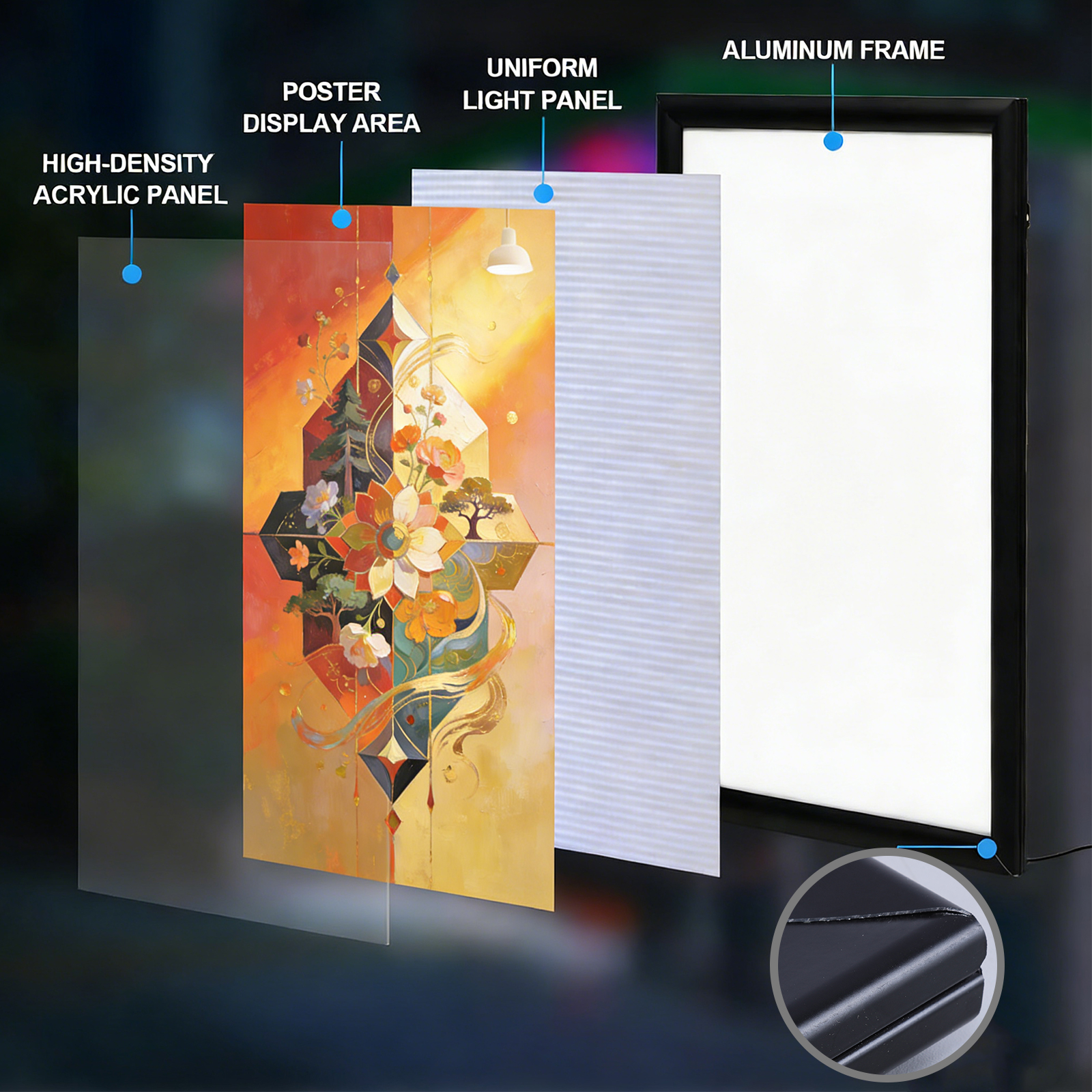 LED Poster Frame 15.7 X 23.6in - Art Craft Display 评论和价格