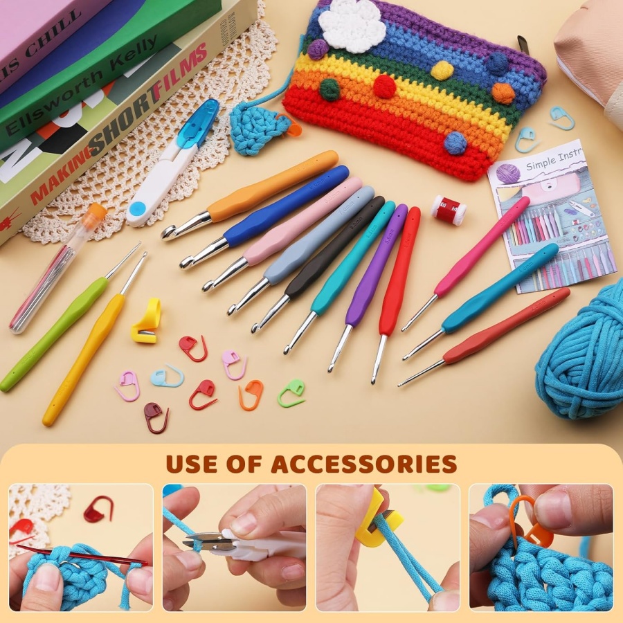 MIUSIE Colorful Crochet Hooks  - Crochet Hook Set 评论和价格