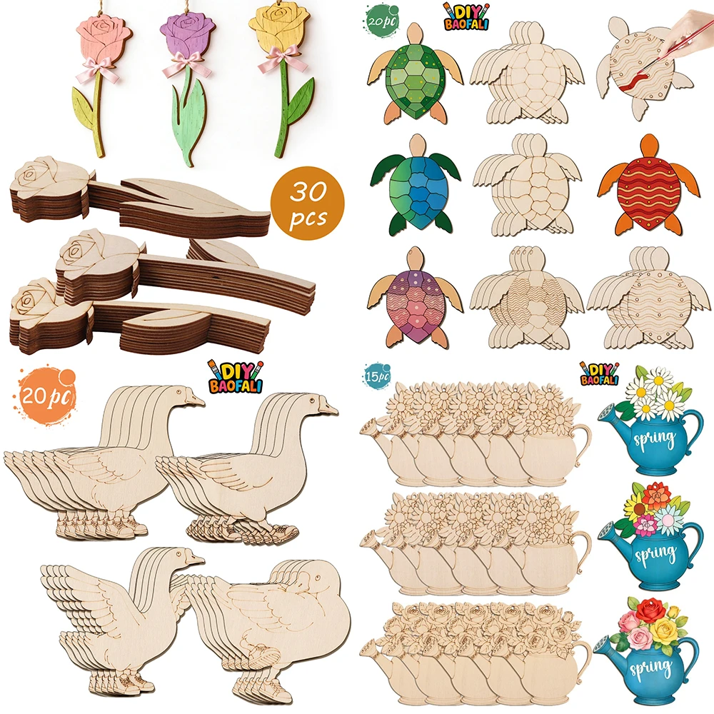 15/20pcs DIY Unfinished Crafts - Art Craft Duck 评论和价格