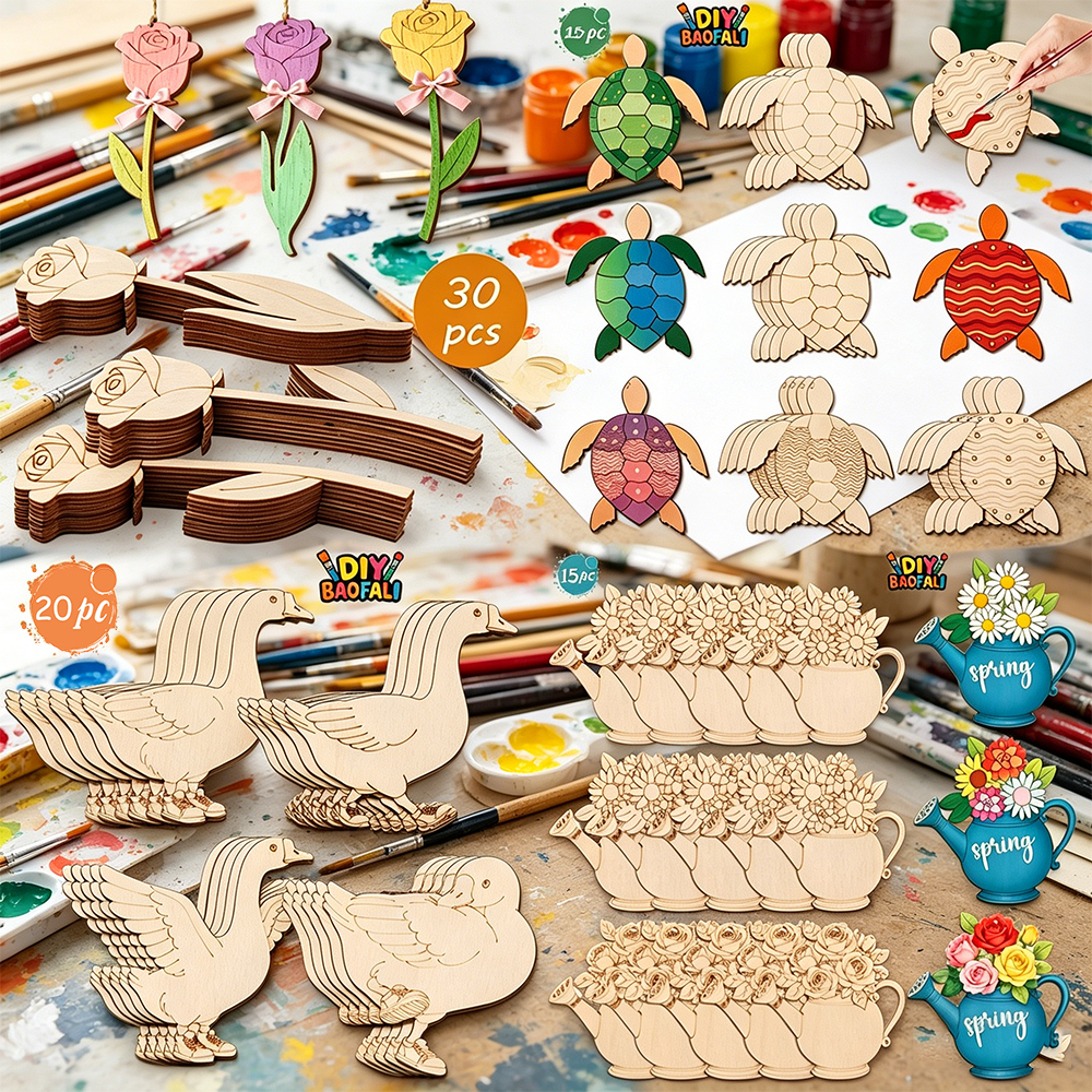15/20pcs DIY Unfinished Crafts - Art Craft Duck 评论和价格