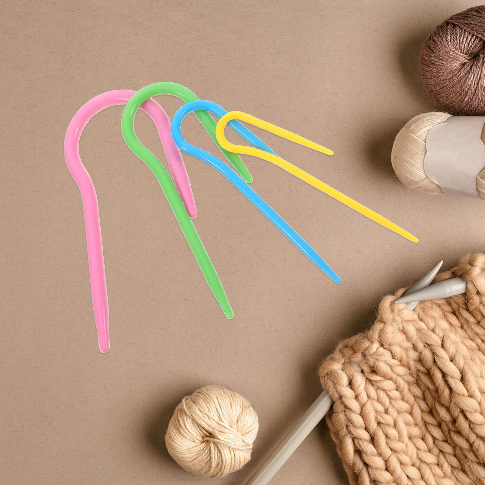 4Pcs Bright U-Twist Knitting H - Crochet Hook Set 评论和价格