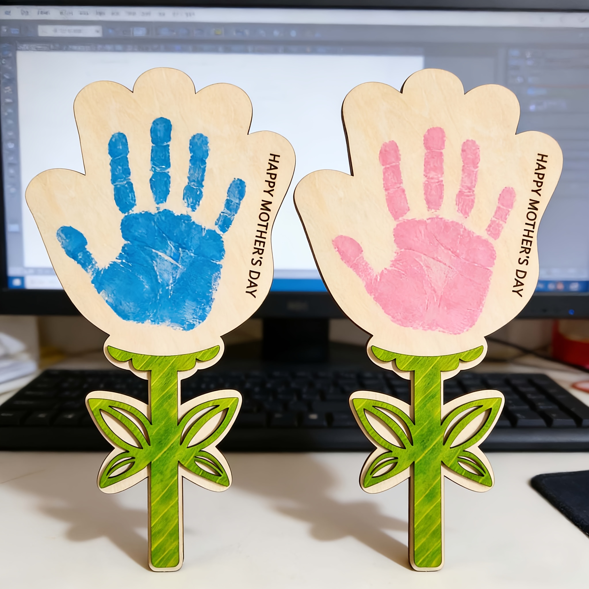 Mother’s Day Wooden Handprint  - Art Craft Mother'S Day 评论和价格