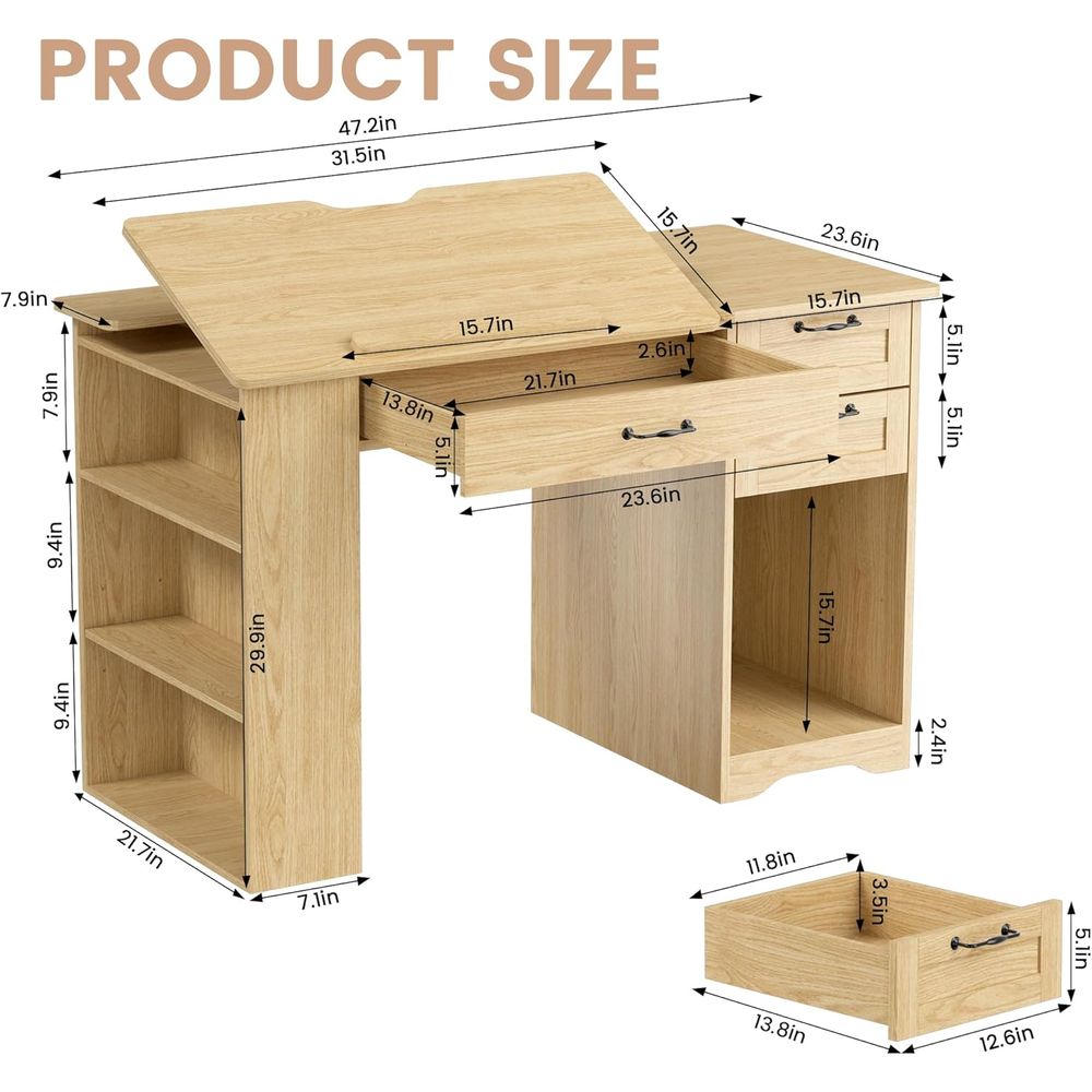 Adjustable Desk with Storage,  - Art & Craft On Wild Animals For Preschoolers 评论和价格