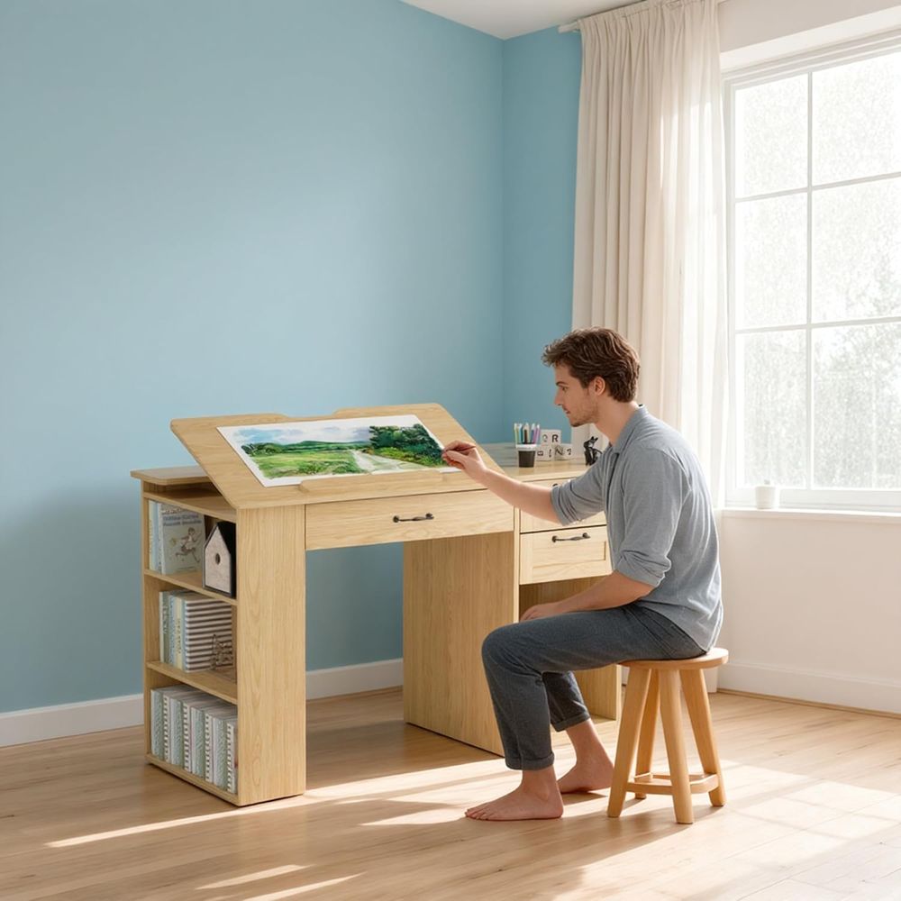 Adjustable Desk with Storage,  - Art & Craft On Wild Animals For Preschoolers 评论和价格