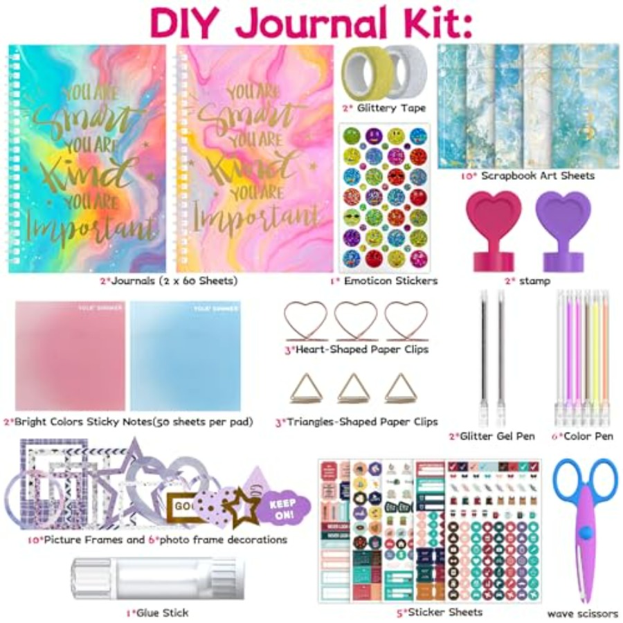 2-Pack DIY Journal Kit for Gir - Art Craft Ideas For Kids 评论和价格