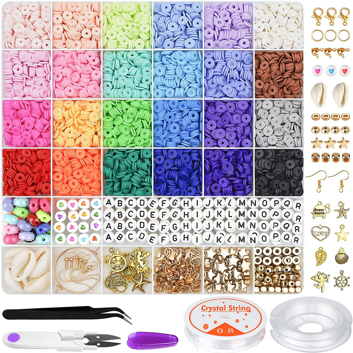 6000 Pcs 24 Colors Flat Round  - Polymer Clay Set 评论和价格