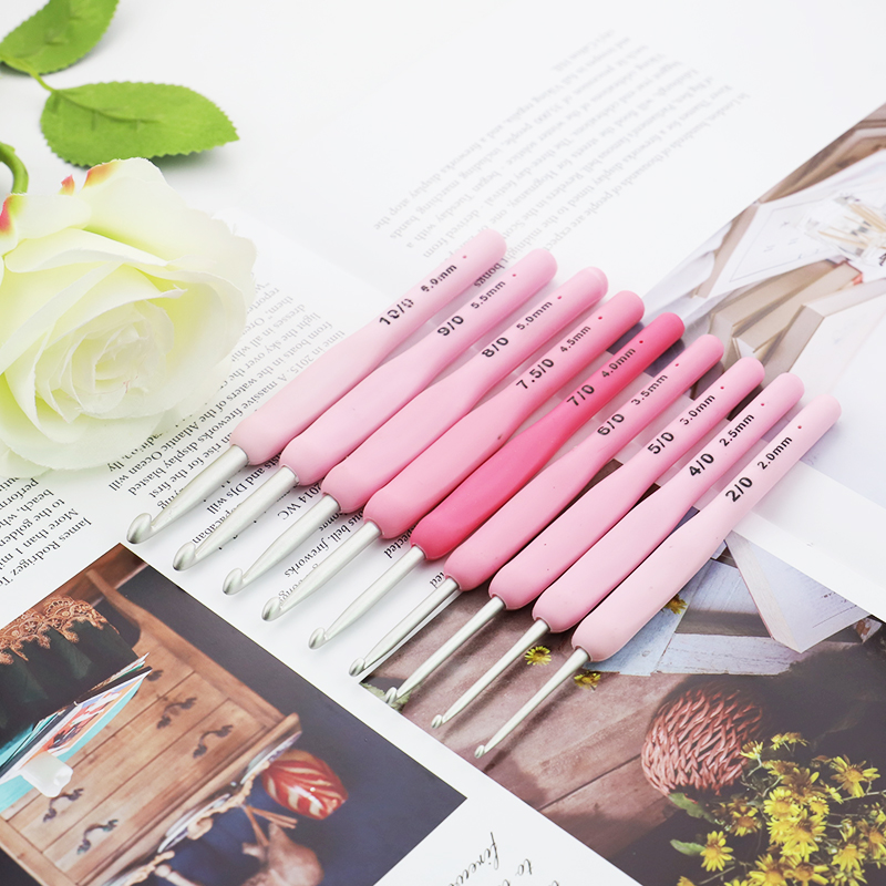 9pcs Silicone Handle Crochet H - Crochet Hook Set 评论和价格
