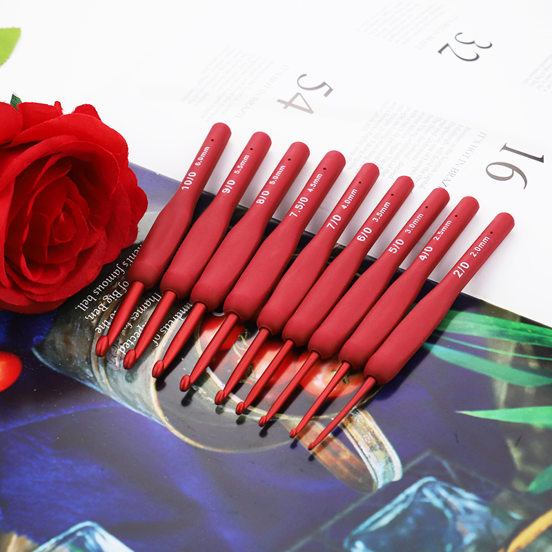 9pcs Silicone Handle Crochet H - Crochet Hook Set 评论和价格