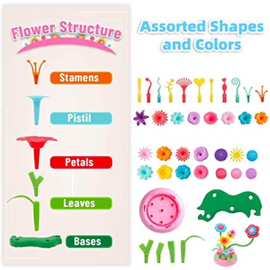 Flower Building Toy Set for Gi - Art Craft 6 Year Old 评论和价格