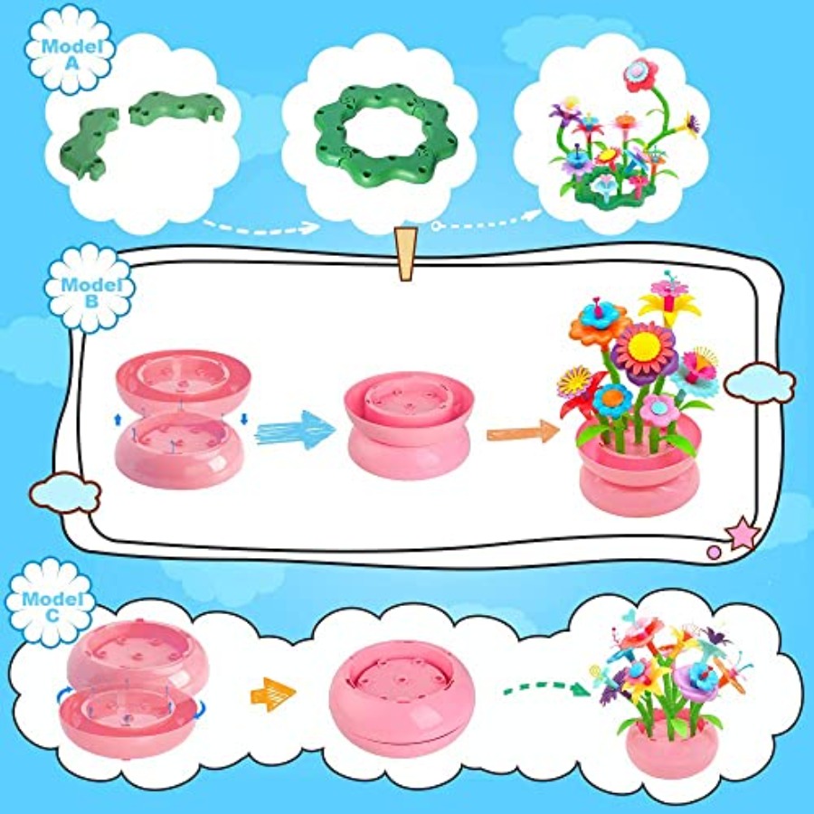Flower Building Toy Set for Gi - Art Craft 6 Year Old 评论和价格