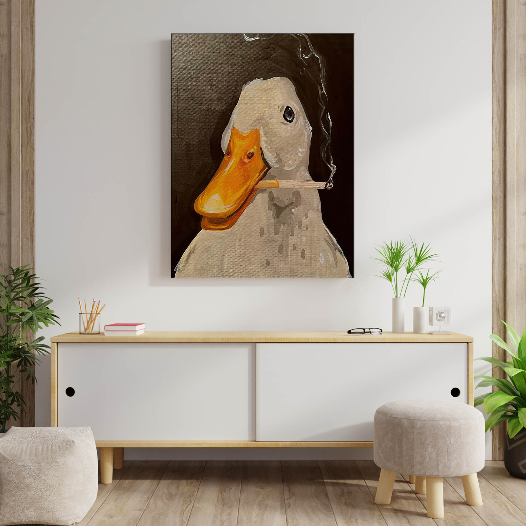 Duck Fun Illustration Canvas W - Art Craft Duck 评论和价格