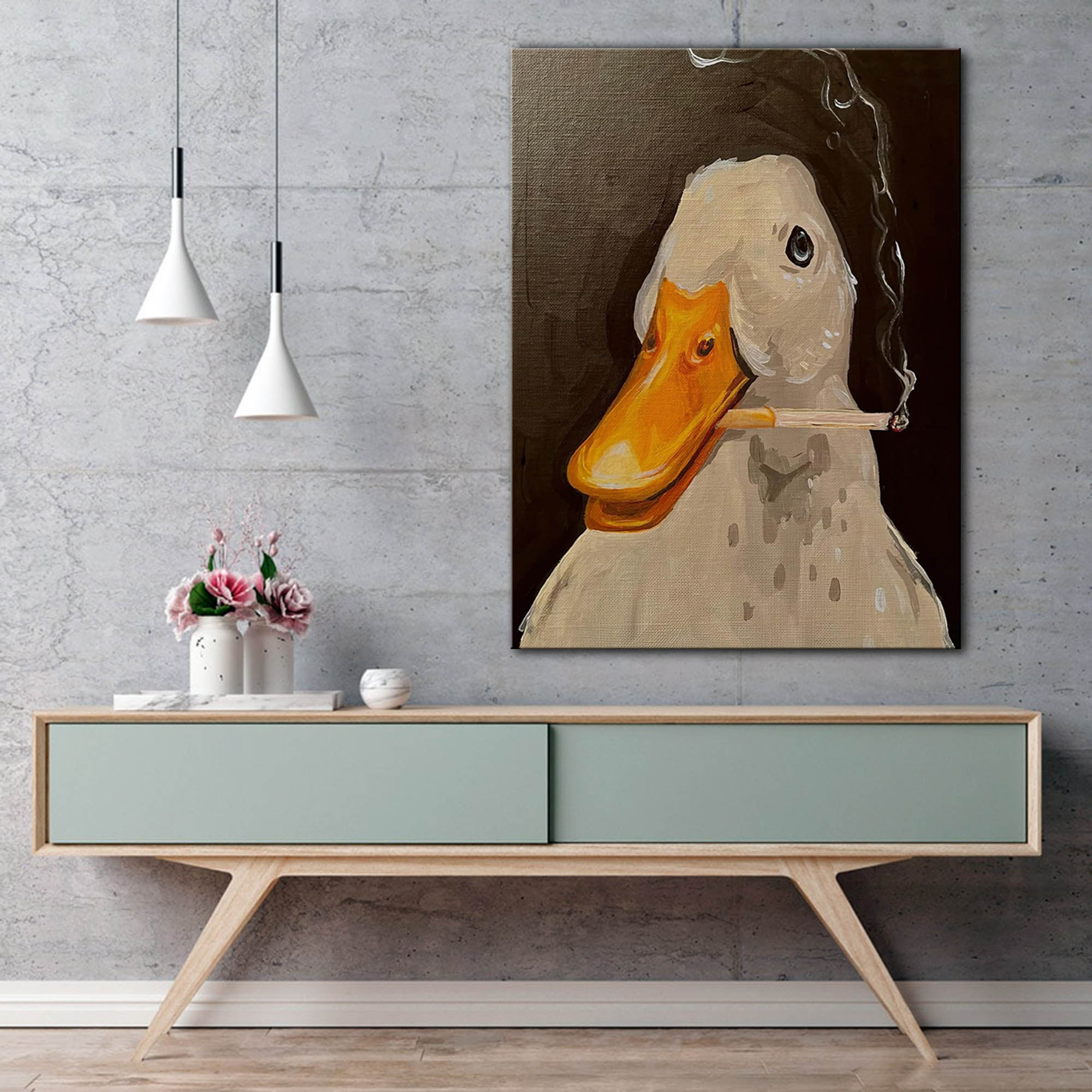 Duck Fun Illustration Canvas W - Art Craft Duck 评论和价格