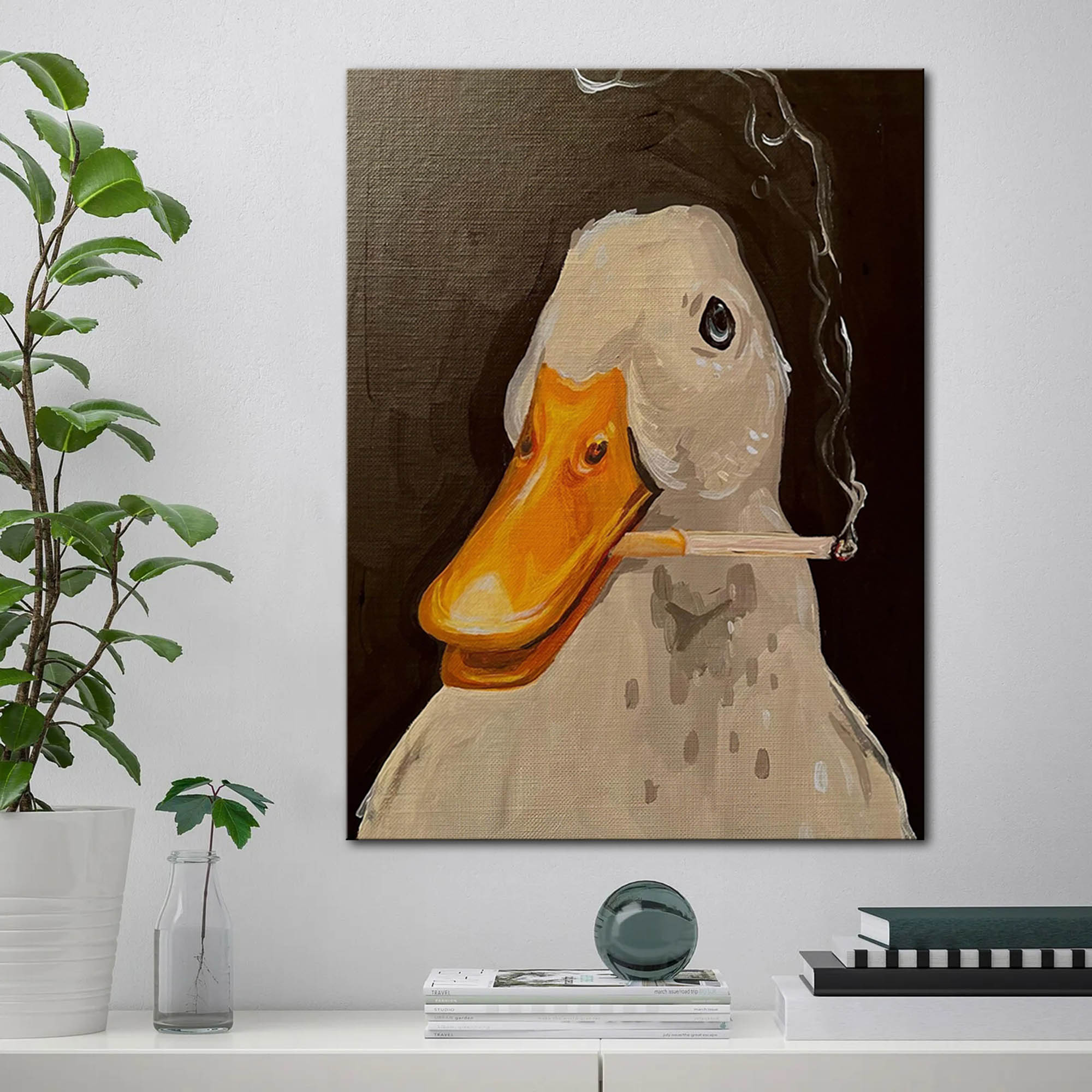 Duck Fun Illustration Canvas W - Art Craft Duck 评论和价格