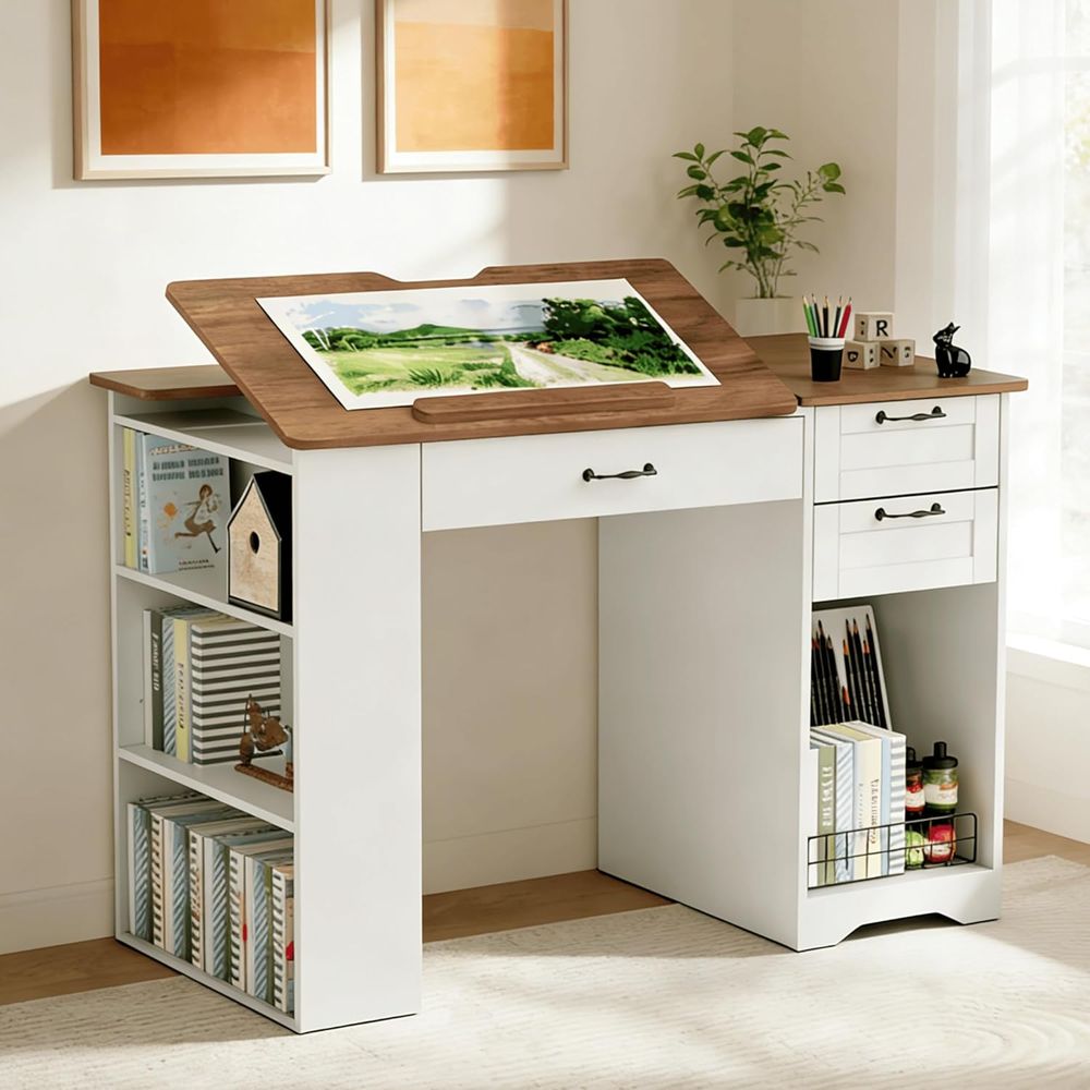 Adjustable Desk with Storage a - Art & Craft On Wild Animals For Preschoolers 评论和价格