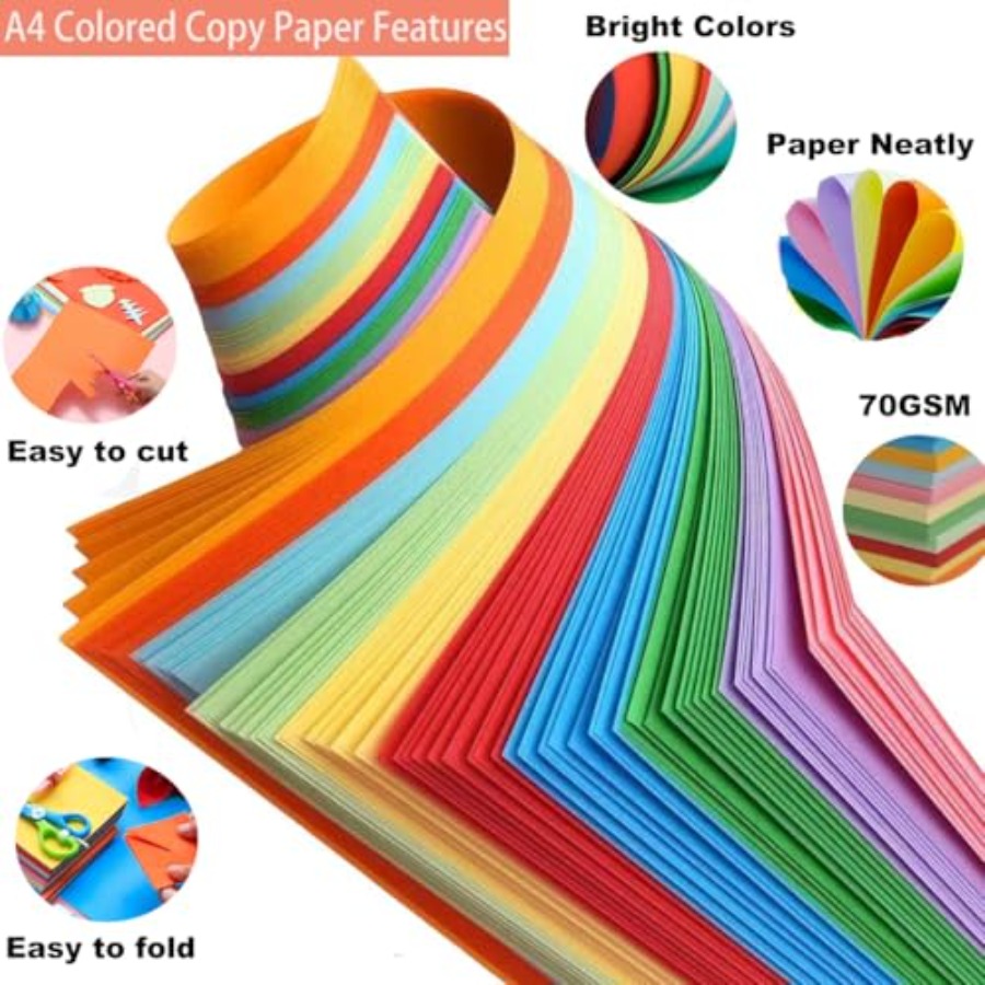 A4 Colored Paper 100 Sheet Cra - Art Craft Paper 评论和价格