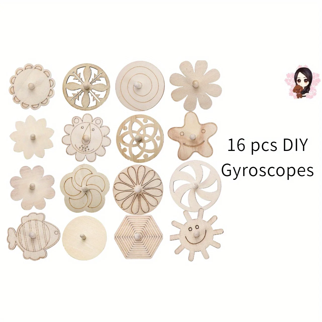 16pcs Wooden Spinning Top Craf - Art Craft Ideas For Kids 评论和价格