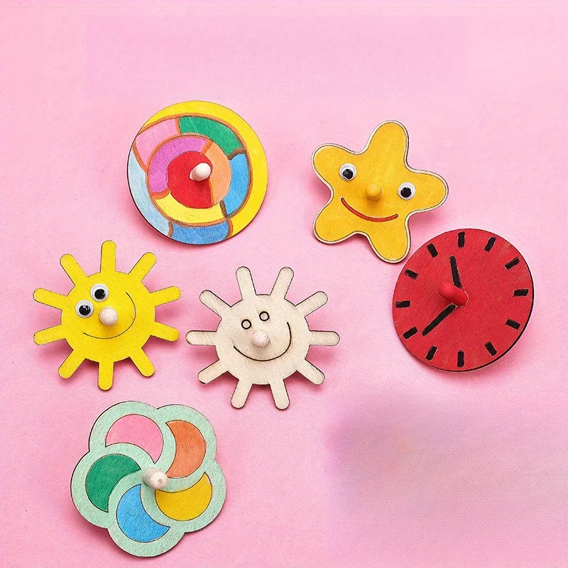 16pcs Wooden Spinning Top Craf - Art Craft Ideas For Kids 评论和价格