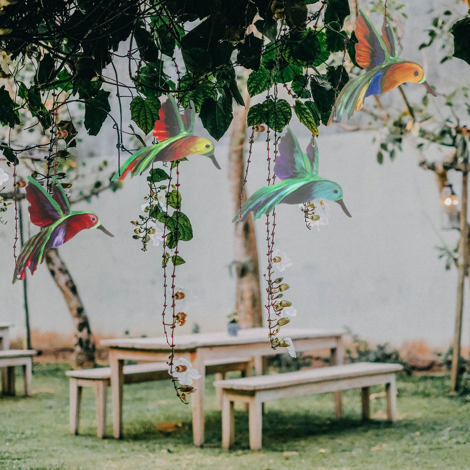 4pcs Iron Hummingbird Hanging  - Art Craft Display 评论和价格