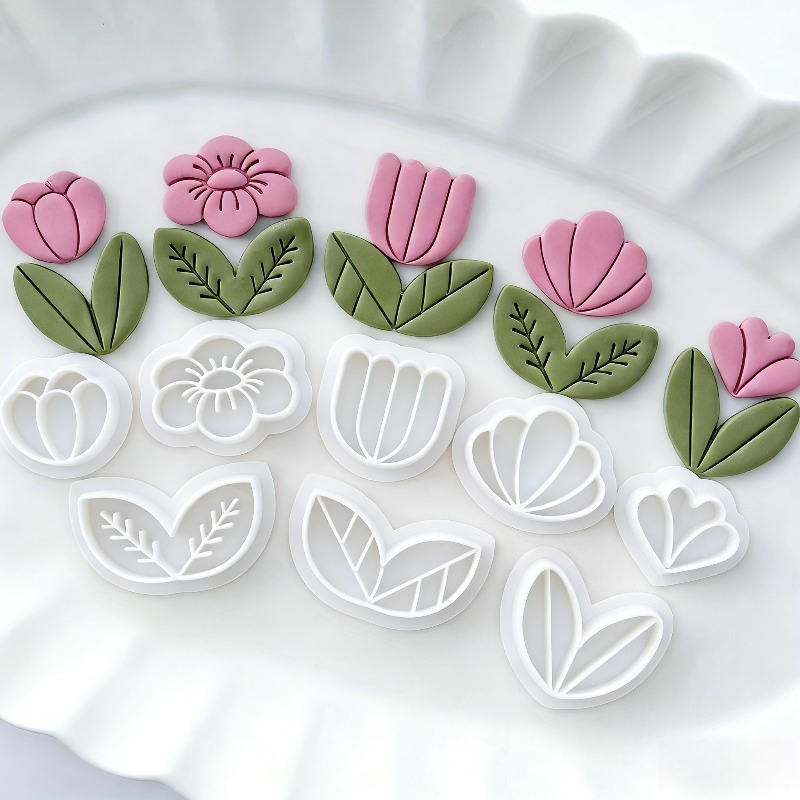8Pcs Floral Leaf Polymer Clay  - Art Craft Leaves 评论和价格