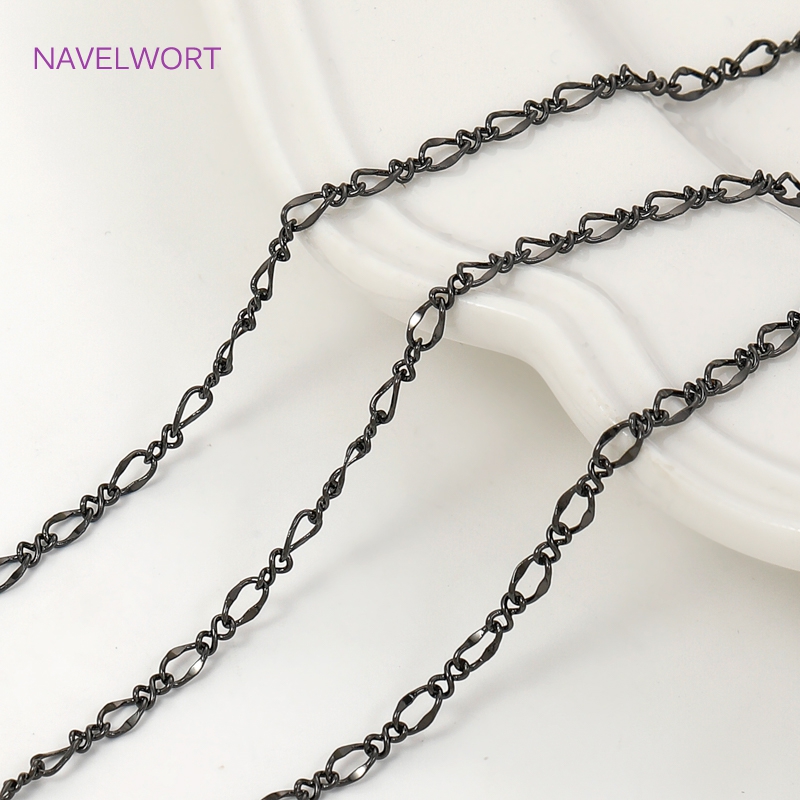 Black Color Oval Thin Chains F - Art Craft Activity 评论和价格