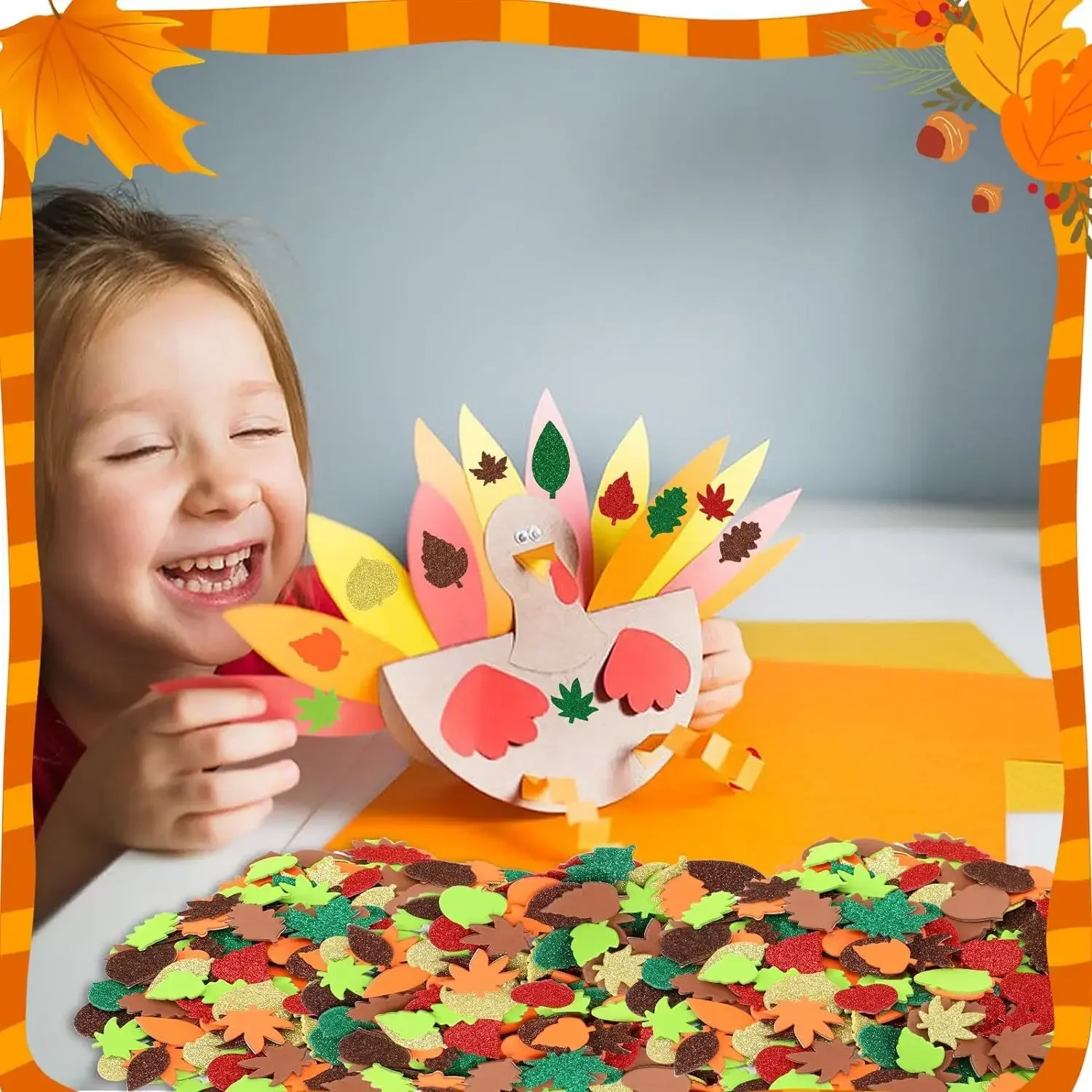 Thanksgiving, Fall Craft Kit F - Art Craft Leaves 评论和价格