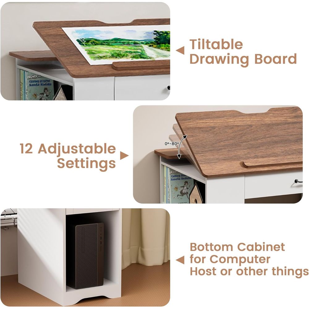 Adjustable Desk with Storage a - Art & Craft On Wild Animals For Preschoolers 评论和价格