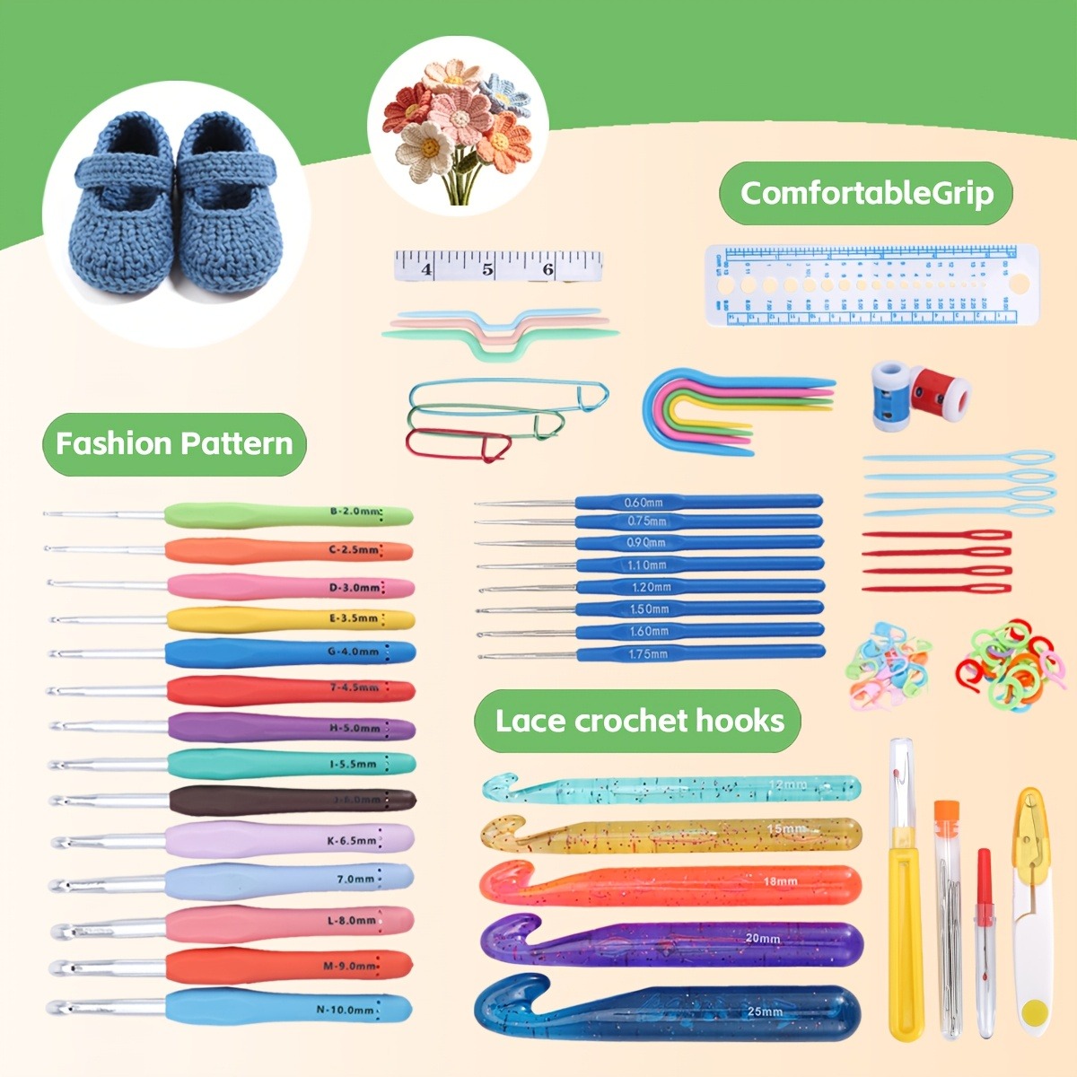 118pcs Crochet Hooks Sets, Erg - Crochet Hook Set 评论和价格