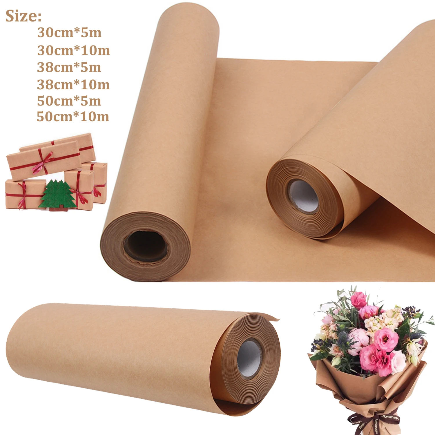 5/10m Brown Kraft Paper Roll F - Art Craft Movement 评论和价格