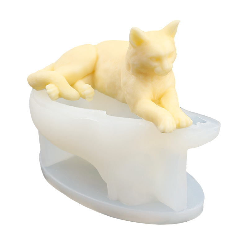Creative Lying Cat Silicone Mo - Art Craft Show 评论和价格
