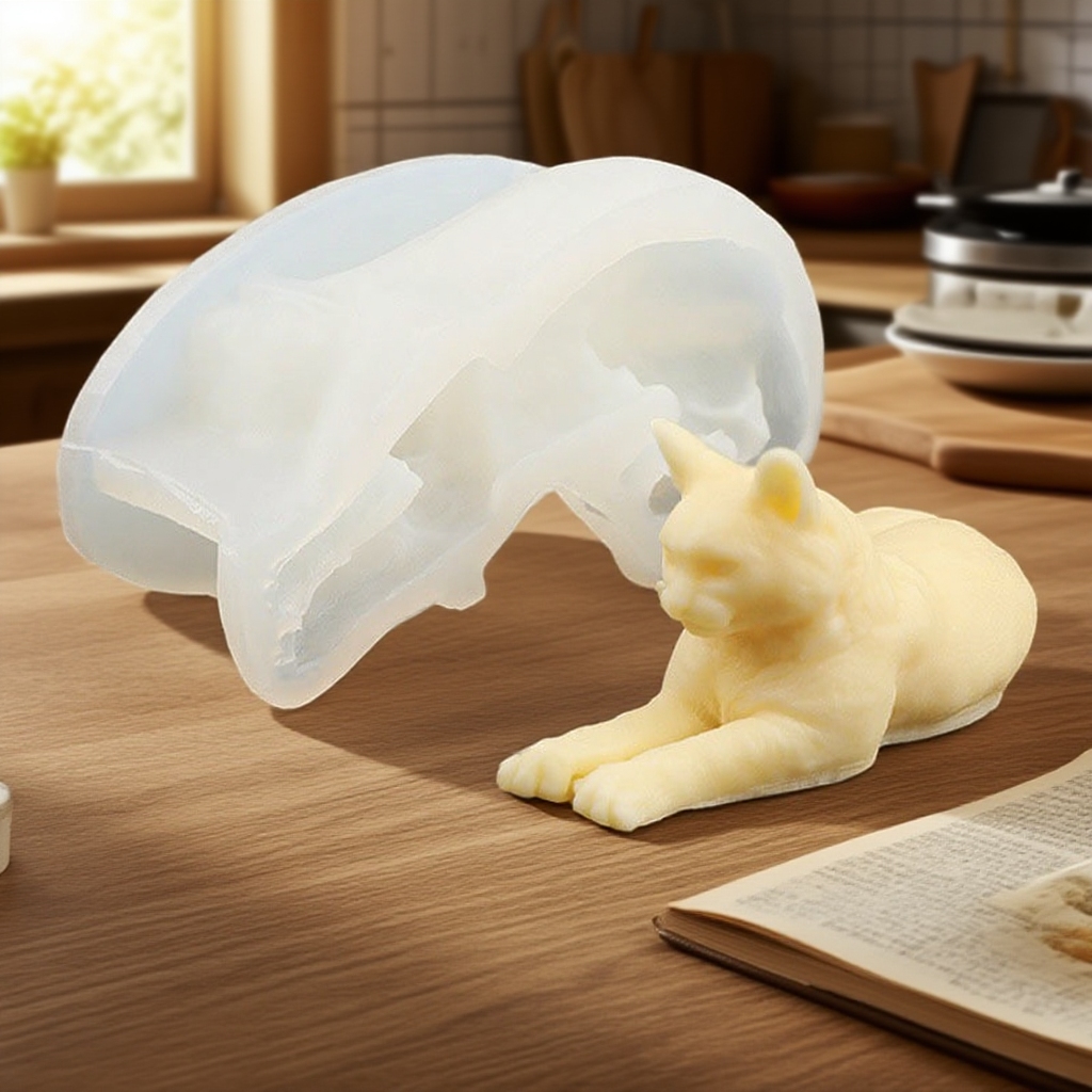 Creative Lying Cat Silicone Mo - Art Craft Show 评论和价格