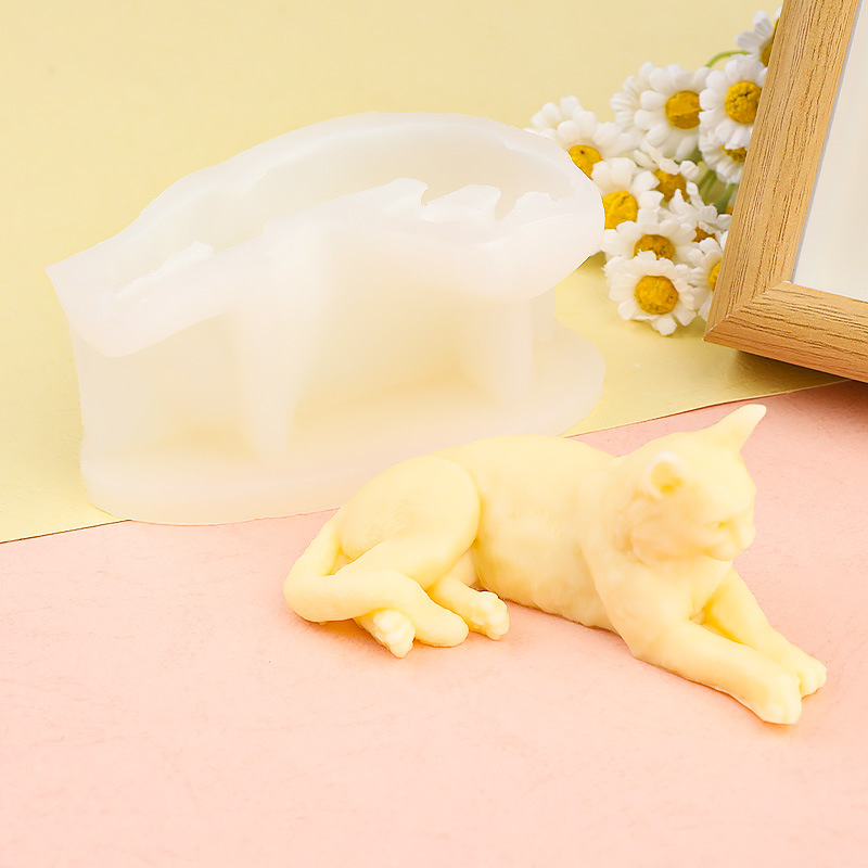 Creative Lying Cat Silicone Mo - Art Craft Show 评论和价格