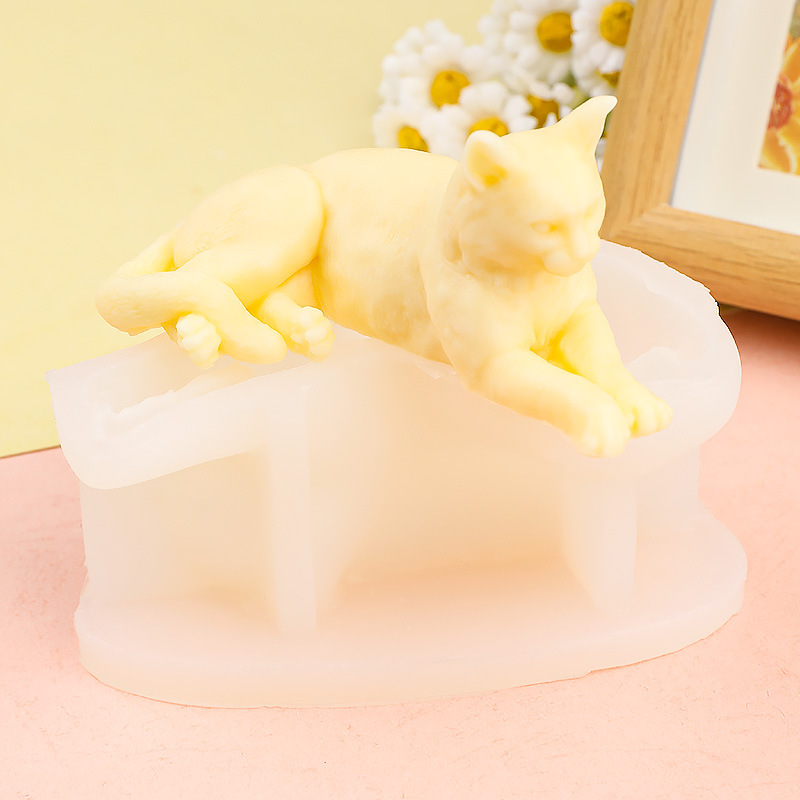 Creative Lying Cat Silicone Mo - Art Craft Show 评论和价格